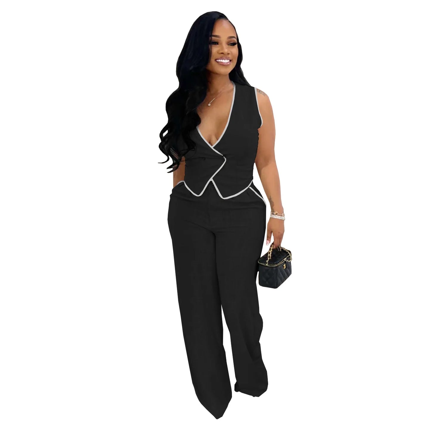 Casual 2 Piece Vest & Pants Set