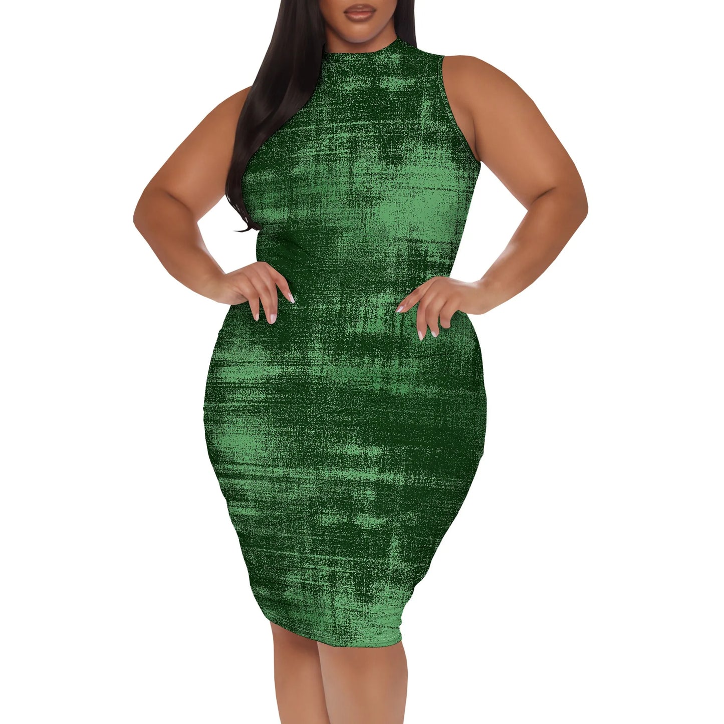 Sleeveless Abstract Brushstroke Dress