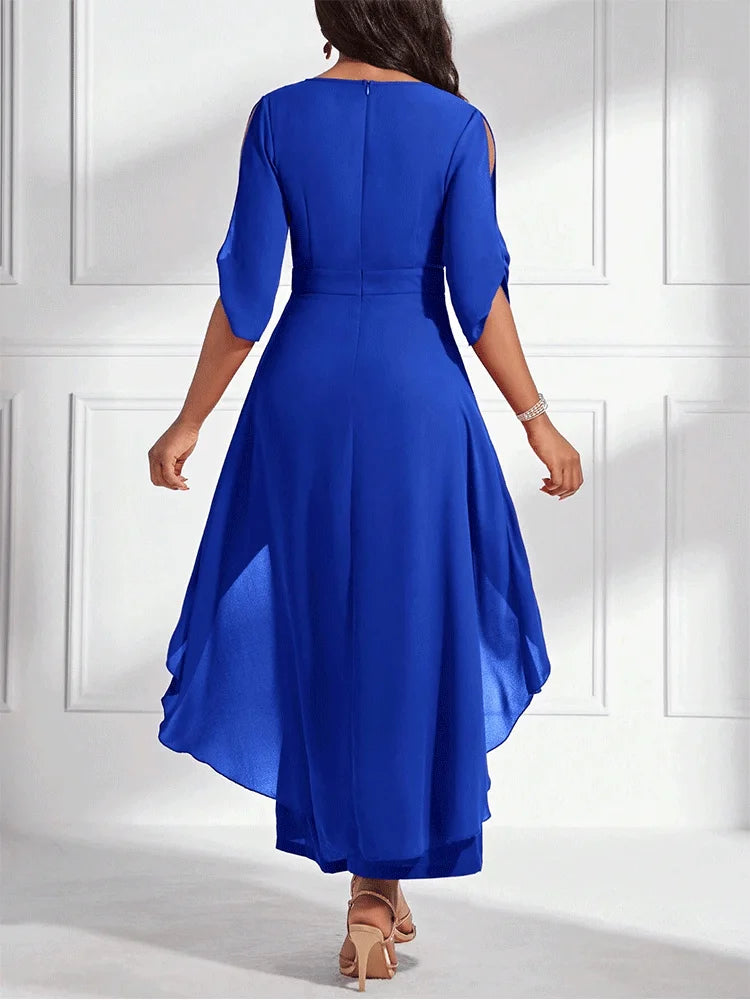 Elegant 2 Piece V-Neck Loose Pants Set