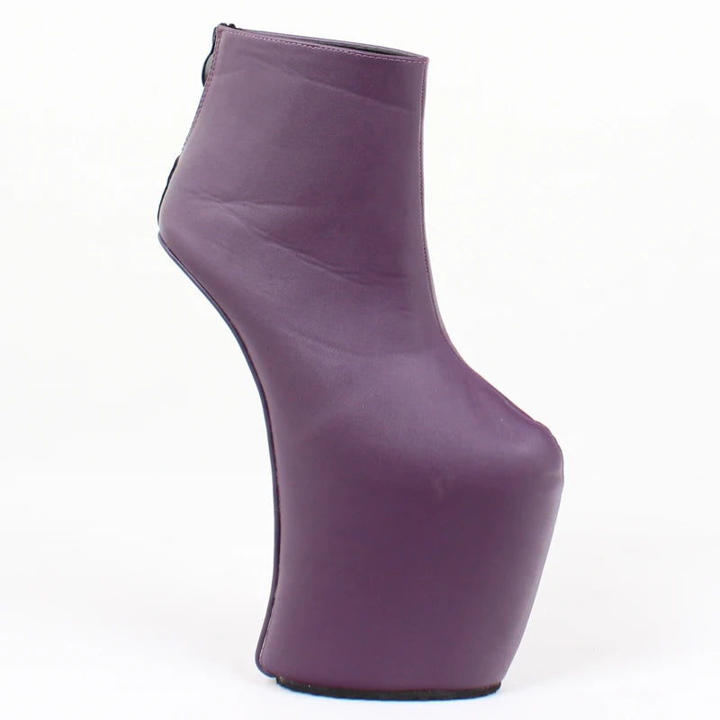 Women Heelless Platform Boots Sexy Round Toe design 2019 Womens Shoes Ankle Boots Fashion High Heels Large Size 36-46