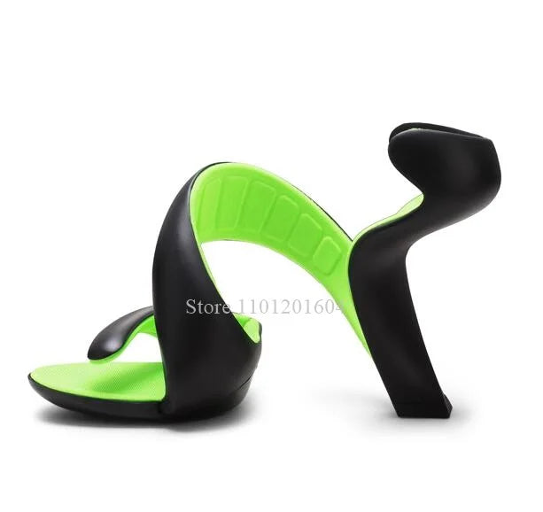 Sandals Gladiator Snake Shoes Blue Patent 2025 Women Riband Design Mixed Colors Strange Style Slip On Modern Fashion High Heels