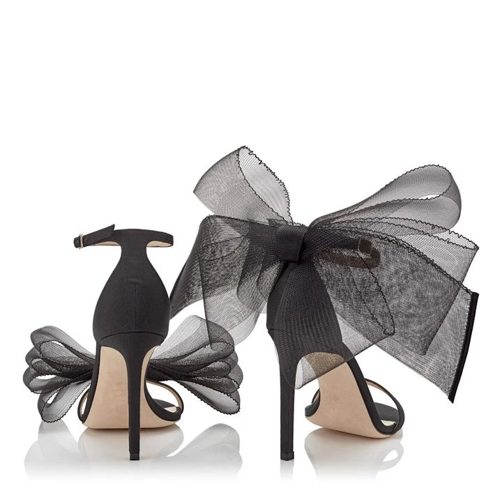 Woman Sandals Big Butterfly-Knot Summer 2024 High Heels Pumps Pointed Designer Mary Janes Sexy Stiletto Wedding Wind Solid Shoes