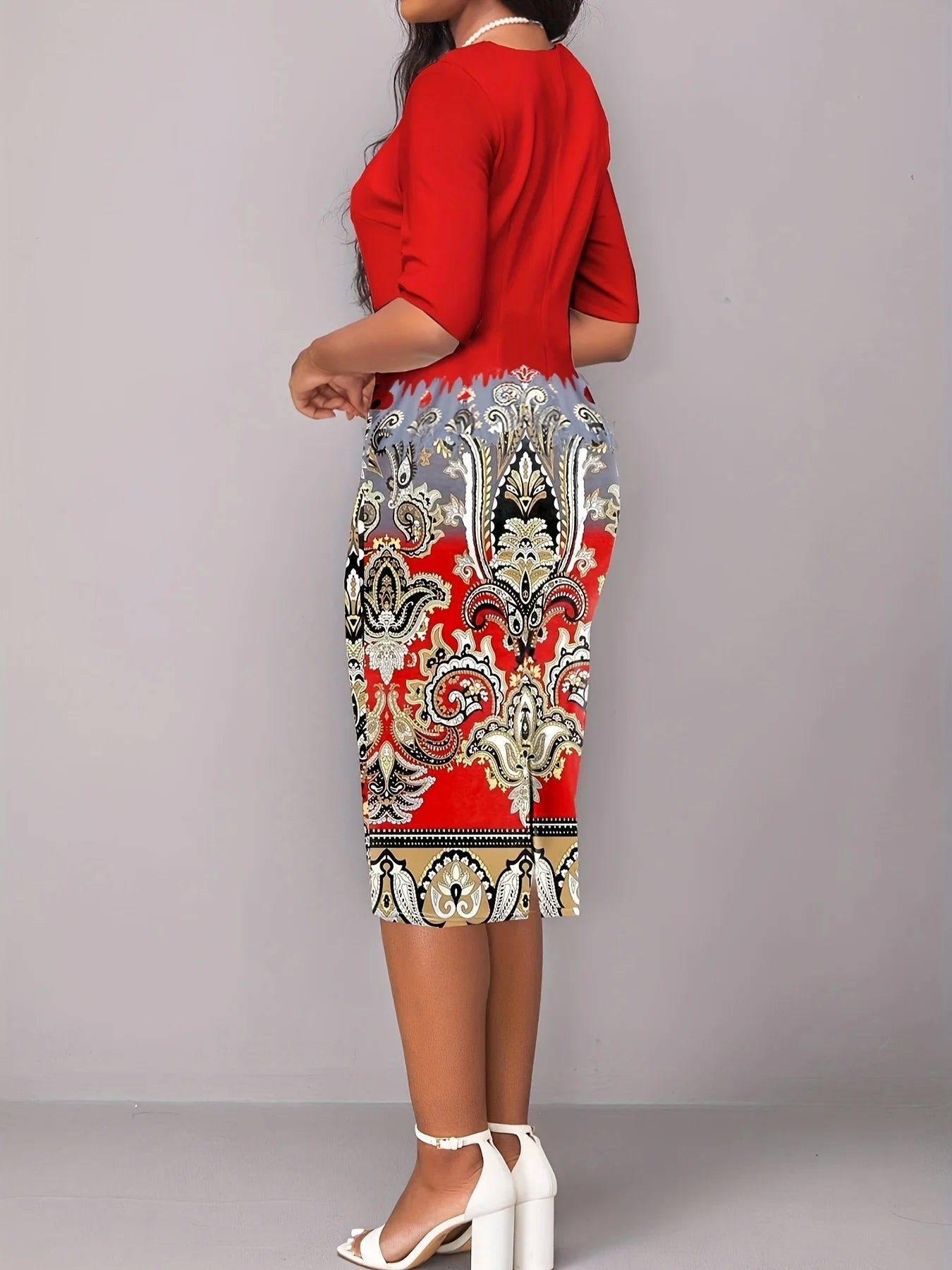 Elegant Flower Print 2 Piece Skirt Set