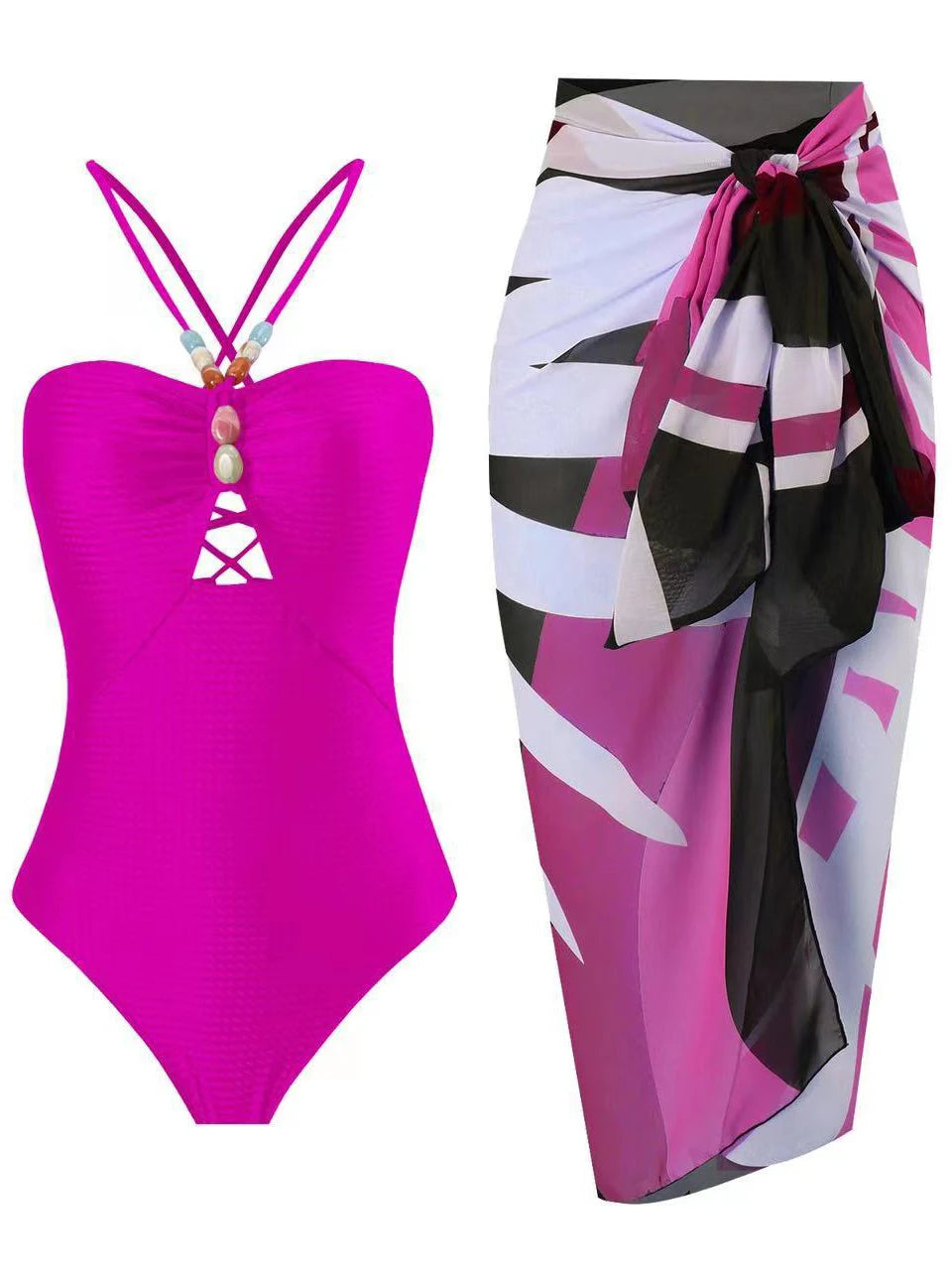 2 Piece Sexy Bodysuit & Skirt Set