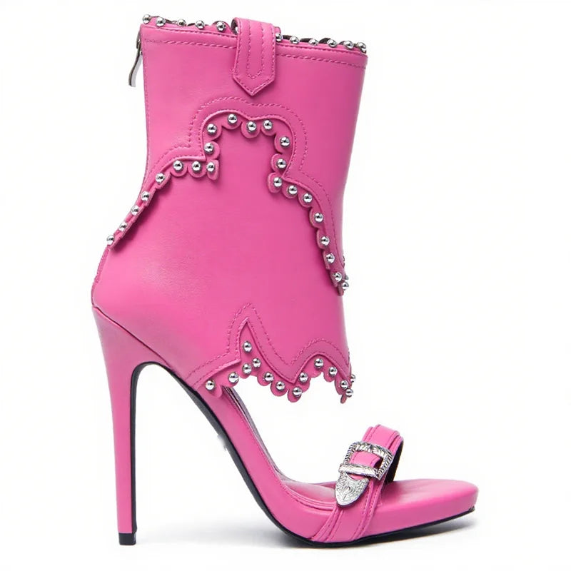 Metal Buckle Belt One Word Belt Sandal Boots Sexy Pointed Toe Thin Heel Accetp Customized New Arrivas Fashion Women Modern Boots