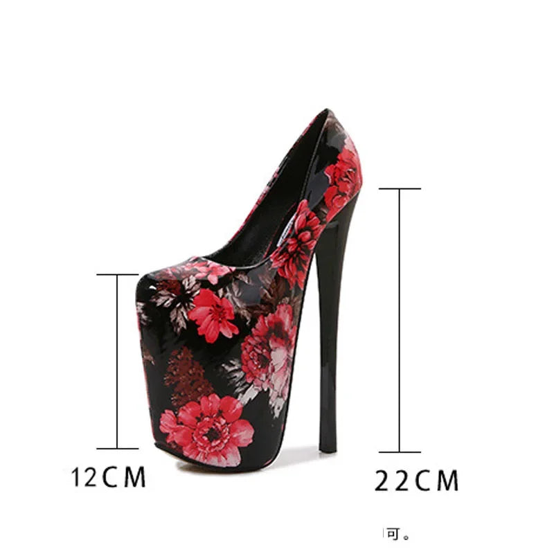 Platform Flower Pump High Heels