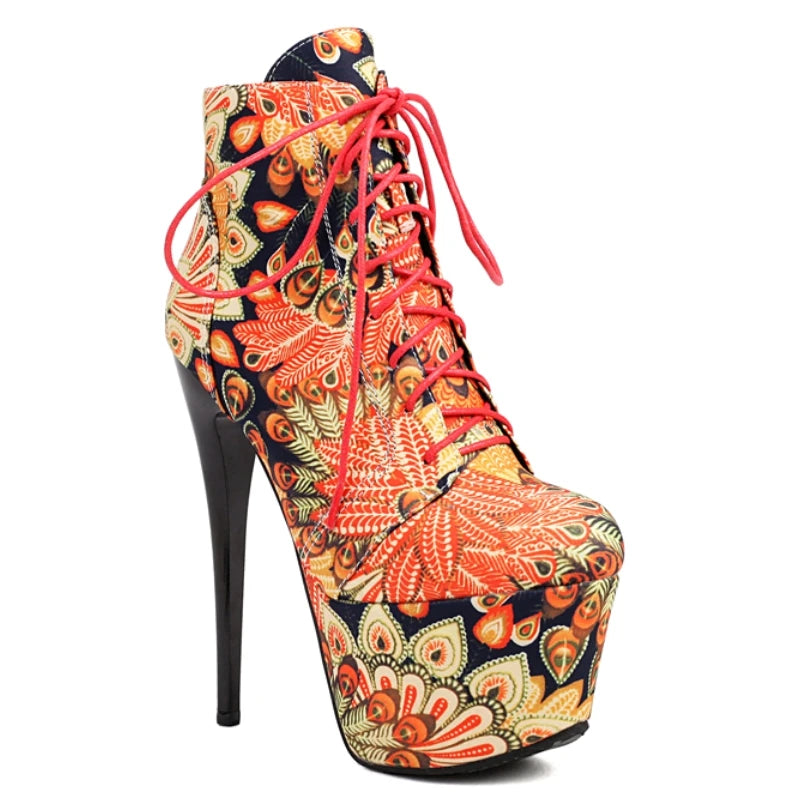 Flower Super High Heel Boots