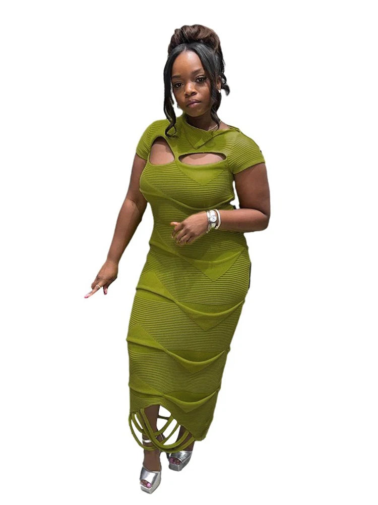 Long Hollow Out Chest Dress
