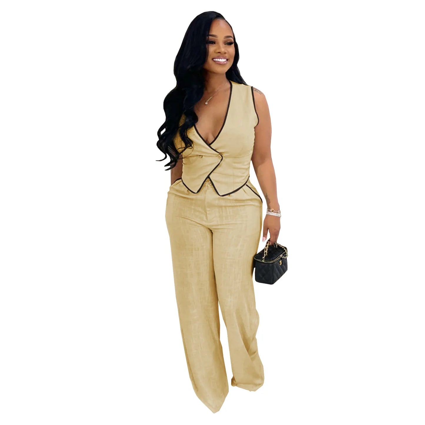 Casual 2 Piece Vest & Pants Set
