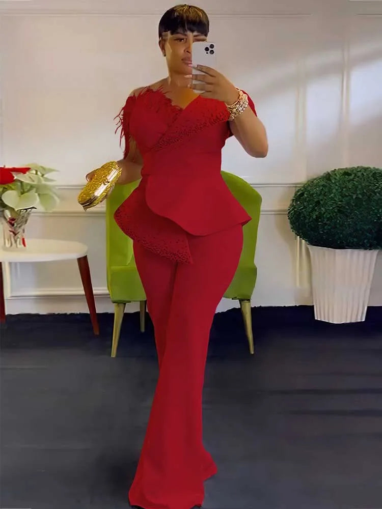 High Waist Strapless Elegant Jumpsuit
