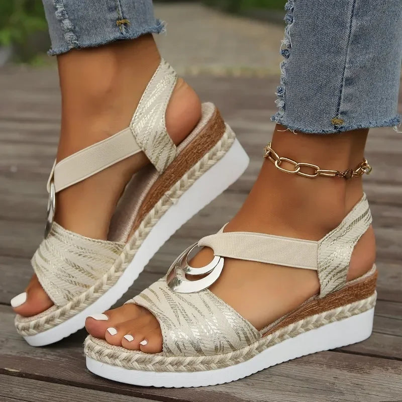 Snake Print Platform Sandals
