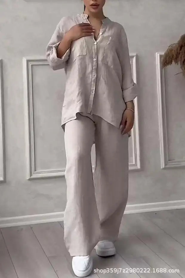 2 Piece Wide Leg Pants Set