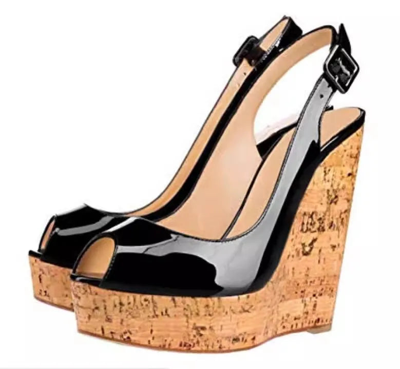 High Fish Mouth Wedge Sandals