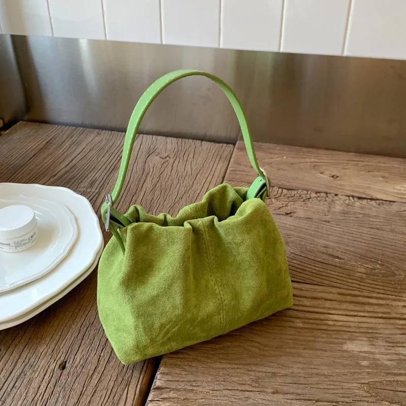 2025 Suede Bucket Bag Boho Faux Leather Crossbody Purse Women Retro Shoulder Tote with Adjustable Strap Daily Grunge Handbag
