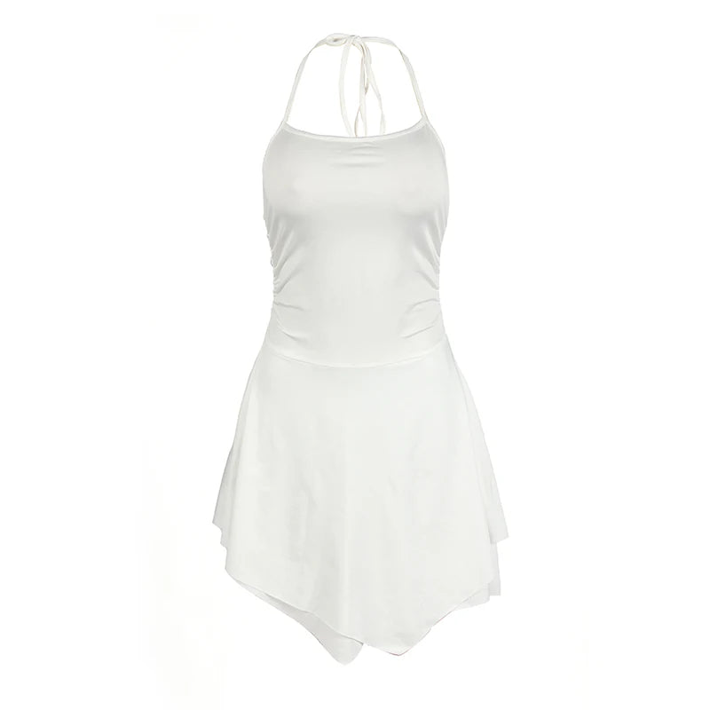 Spaghetti Strap Irregular Mini Dress