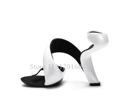 Sandals Gladiator Snake Shoes Blue Patent 2025 Women Riband Design Mixed Colors Strange Style Slip On Modern Fashion High Heels
