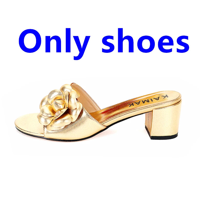 2025 Luxury Women's Shoe Bag Package Handbag Wedding Party Banquet Shoe Bag High Heels African Gold Silver Large Size Slippers