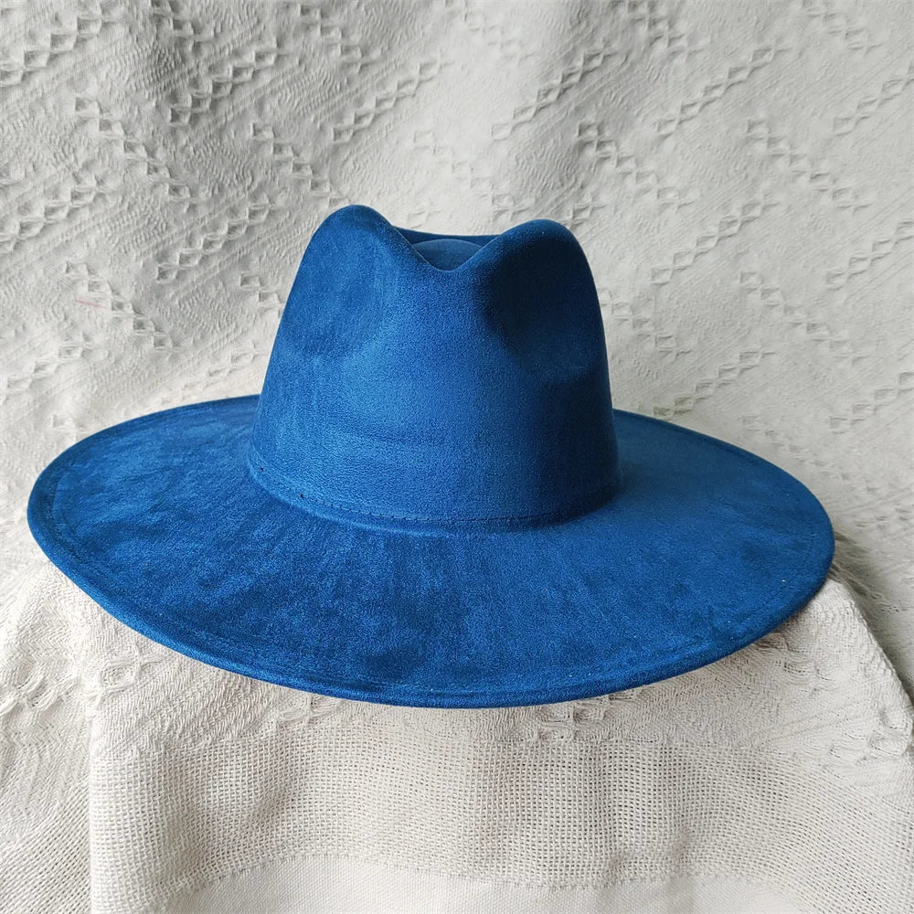 Colorful Suede Wide Brim Felt Fedoras Hat for Women Men Church Jazz Cap Panama Denim Hat Wholesale шляпа женская л
