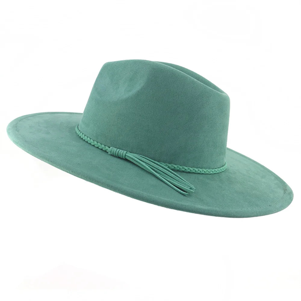 Colorful Suede Wide Brim Felt Fedoras Hat for Women Men Church Jazz Cap Panama Denim Hat Wholesale шляпа женская л