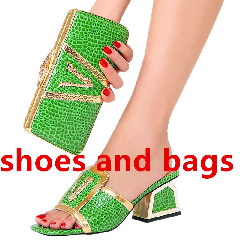 Women's High Heel Dress Sandals with Clutch Purse Set Sparkling Crystal V-Strap Party Sandals for Wedding Evening, Prom Non-Slip