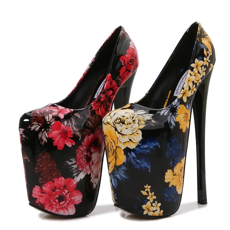 Platform Flower Pump High Heels