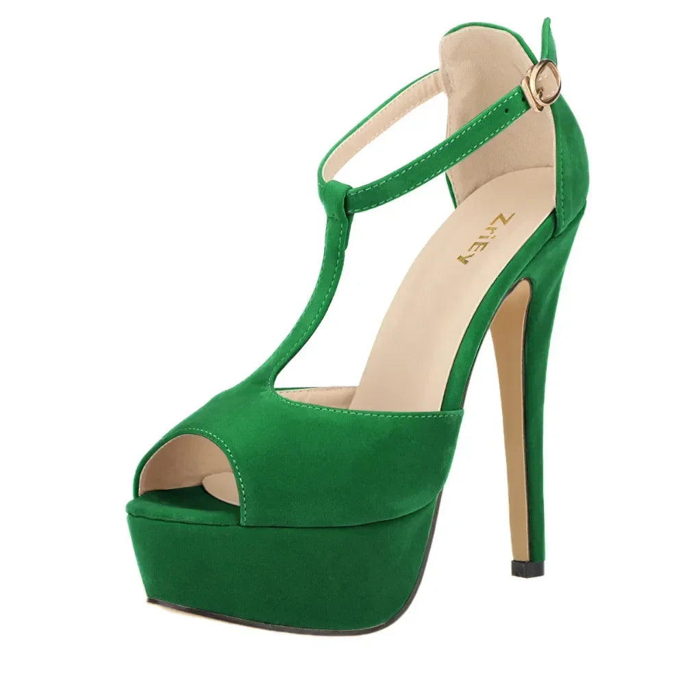 Platform Ankle Strap Stilettos High Heels