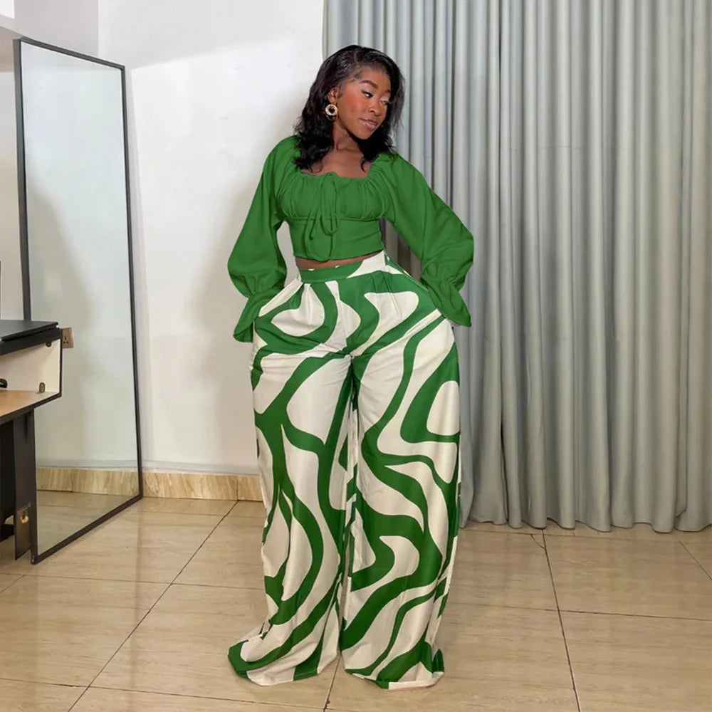 Wide-Leg 2 Piece Pants Set