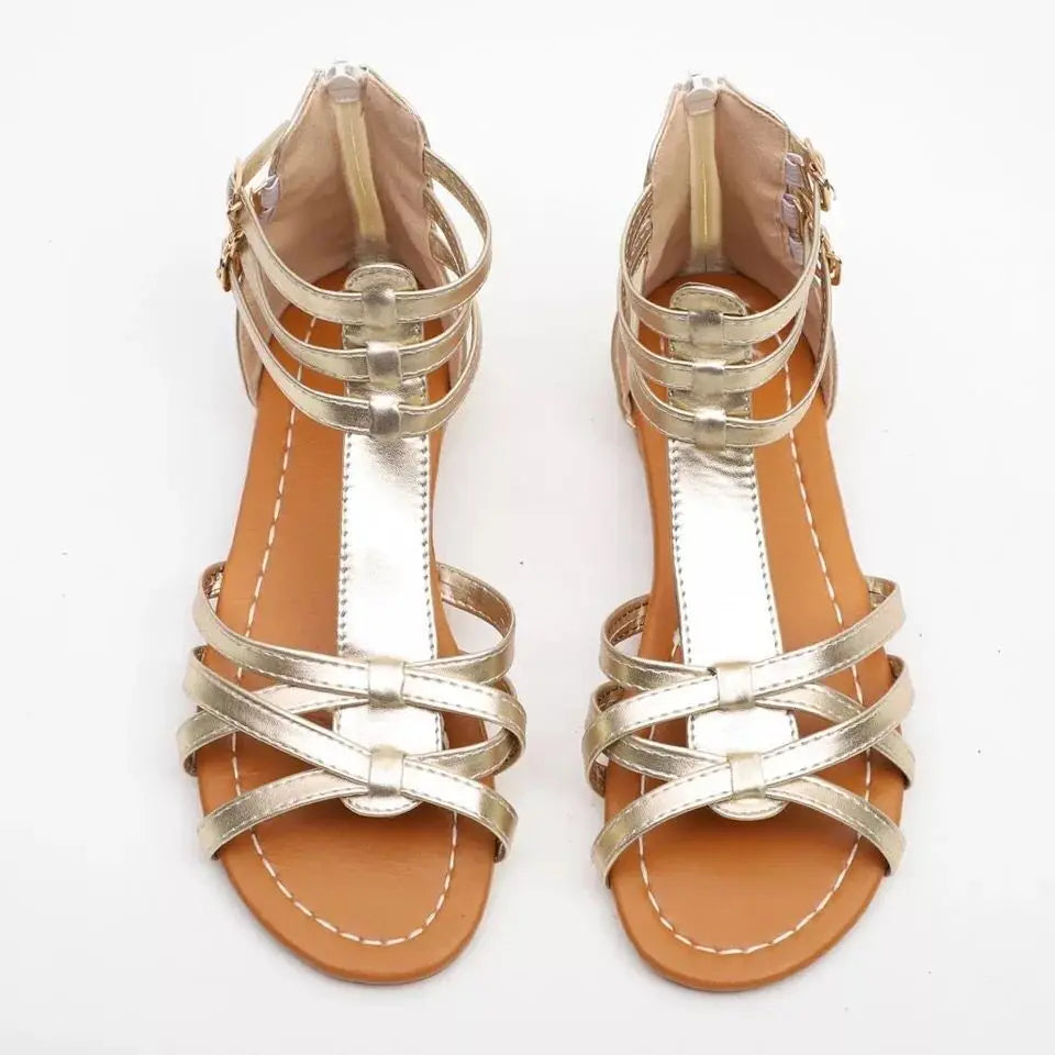 Snake-print Leopard Flat Sandals