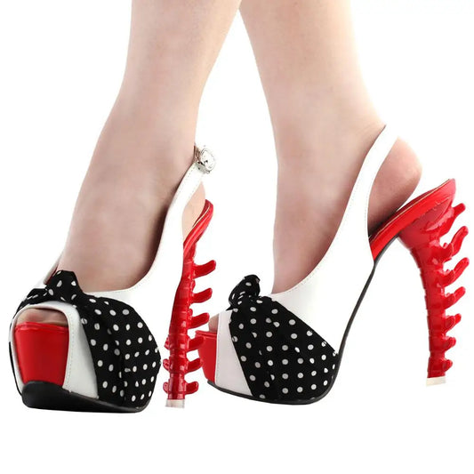 Slingback Platform Bone High Heels