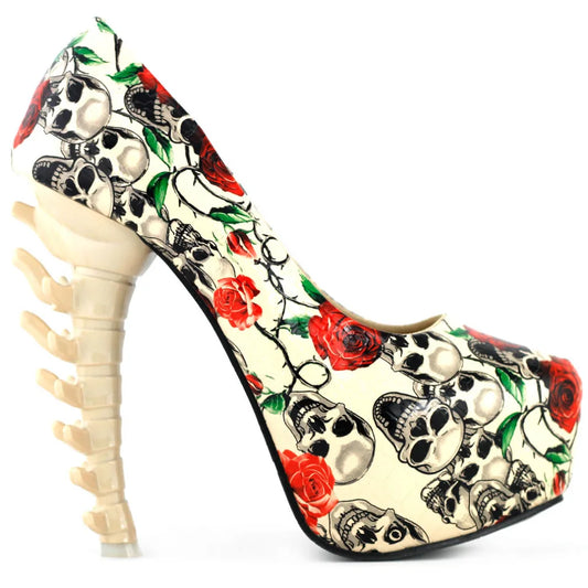 Unique Print Platform Bone Heels