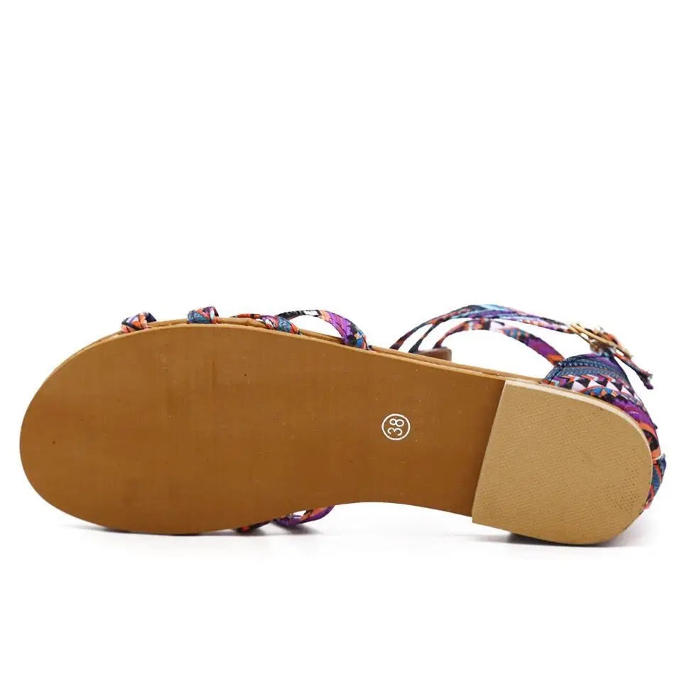 Snake-print Leopard Flat Sandals