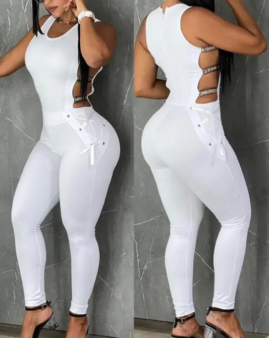Cutout Round Neck Jumpsuit