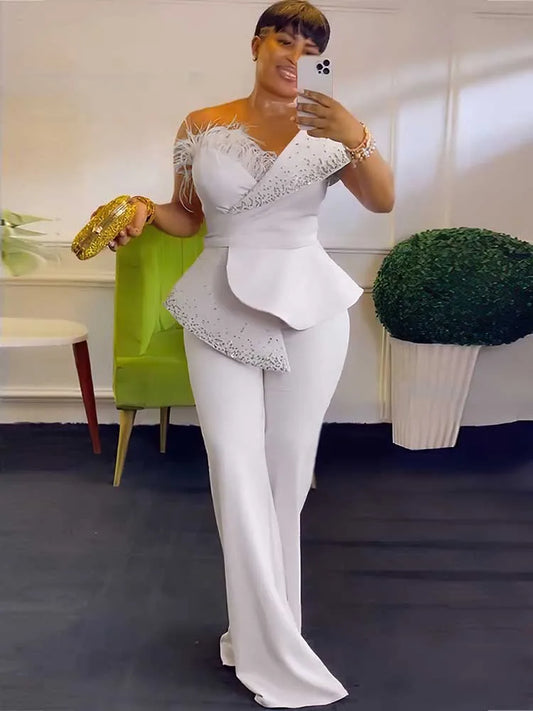 High Waist Strapless Elegant Jumpsuit