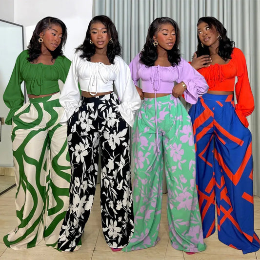 Wide-Leg 2 Piece Pants Set