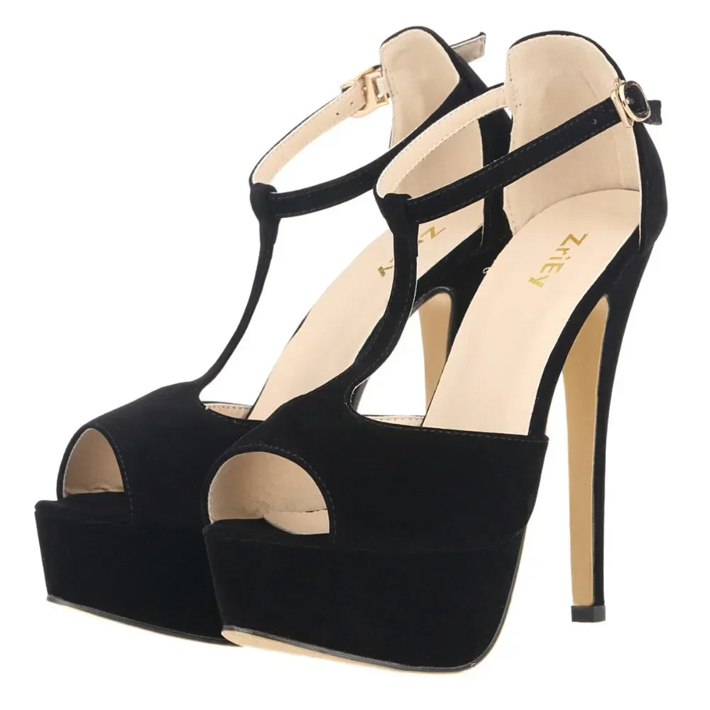 Platform Ankle Strap Stilettos High Heels