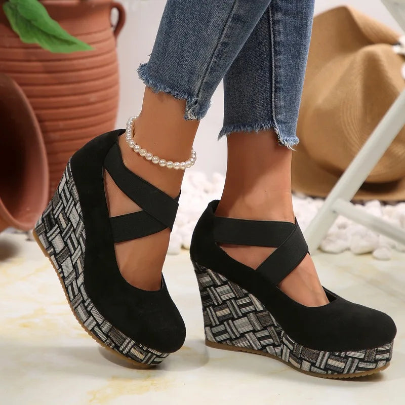 Suede Slope Wedge Heel