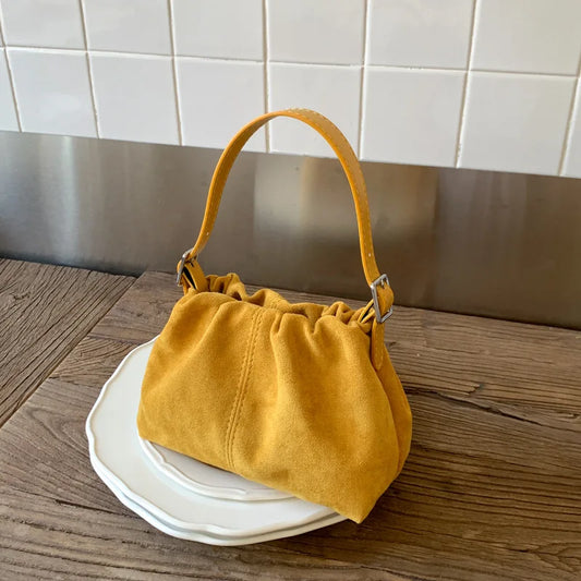 2025 Suede Bucket Bag Boho Faux Leather Crossbody Purse Women Retro Shoulder Tote with Adjustable Strap Daily Grunge Handbag