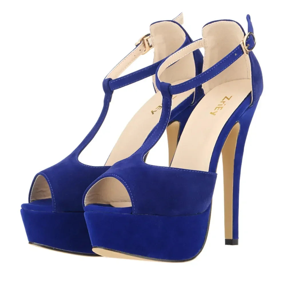 Platform Ankle Strap Stilettos High Heels