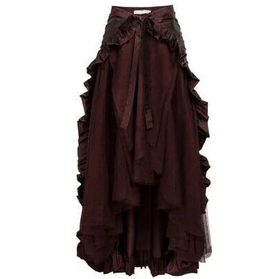 Medieval Bustle Dress Plus Size Women Steampunk Gothic Wrap Victorian Ruffled Pirate Dresses Temperament Half-body Skirts Cos