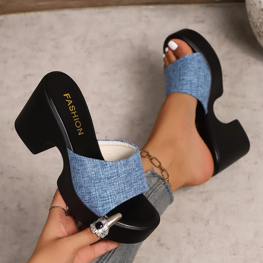Open Toe Platform Slippers