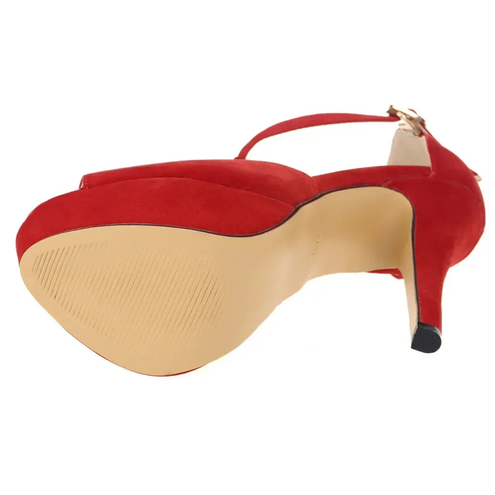 Platform Ankle Strap Stilettos High Heels