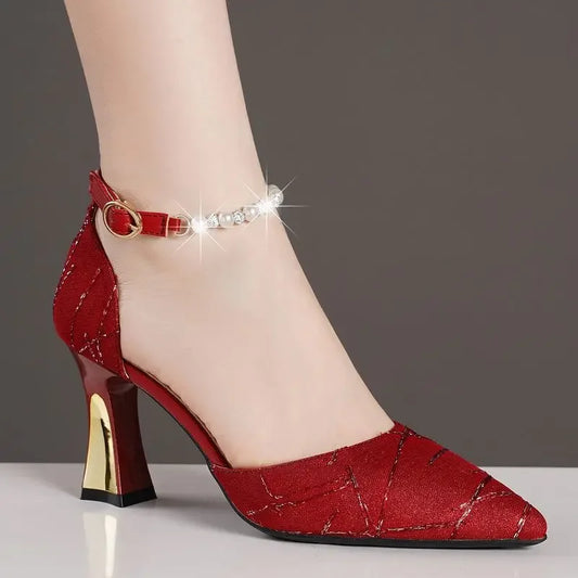 Bead Low Heels
