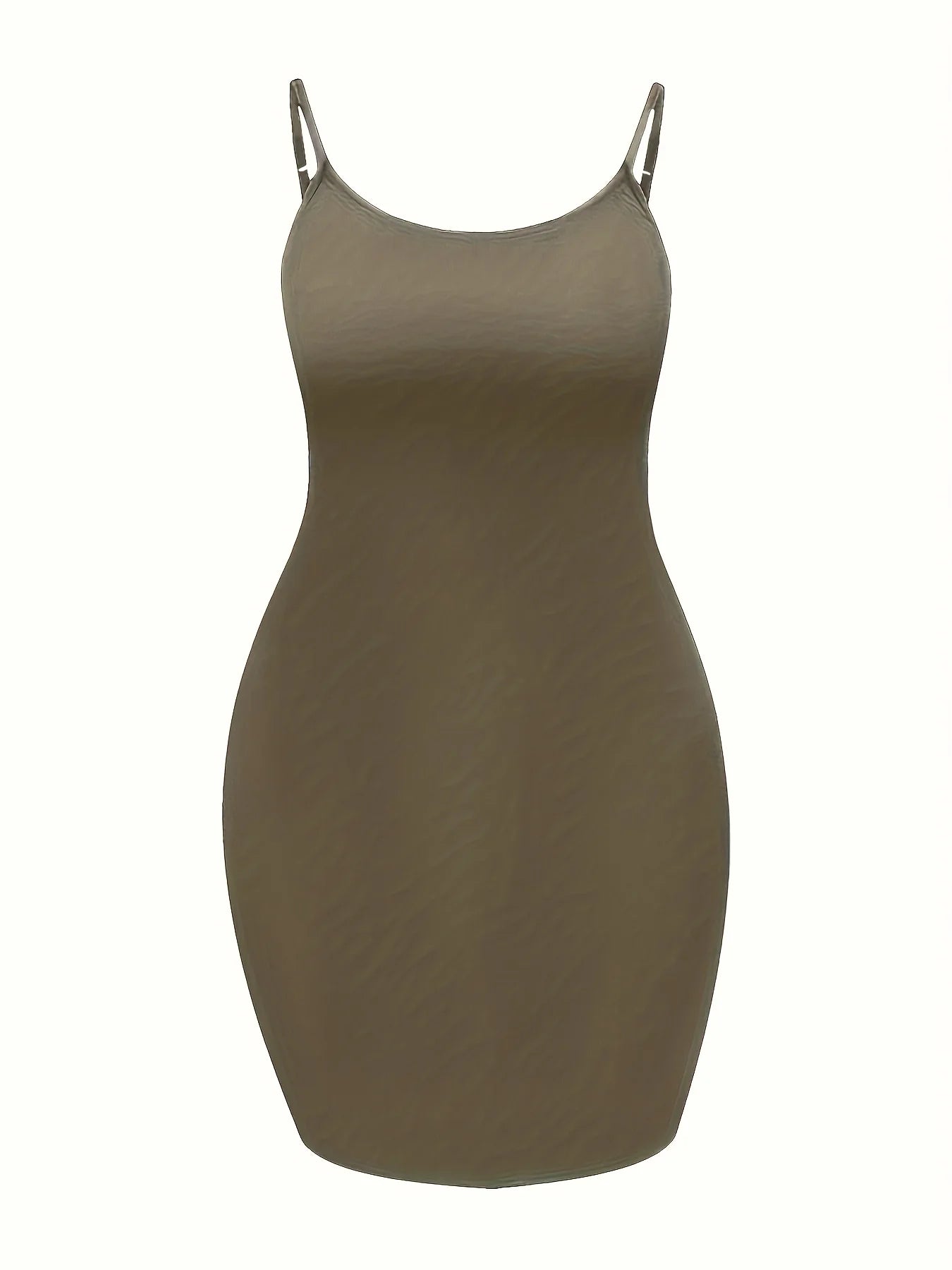 Plus Size Fashion Winter Dress, Women's Solid Scoop Neck Suspender Sexy Body-Con Black Dress