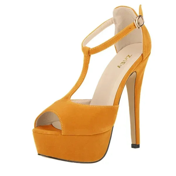 Platform Ankle Strap Stilettos High Heels