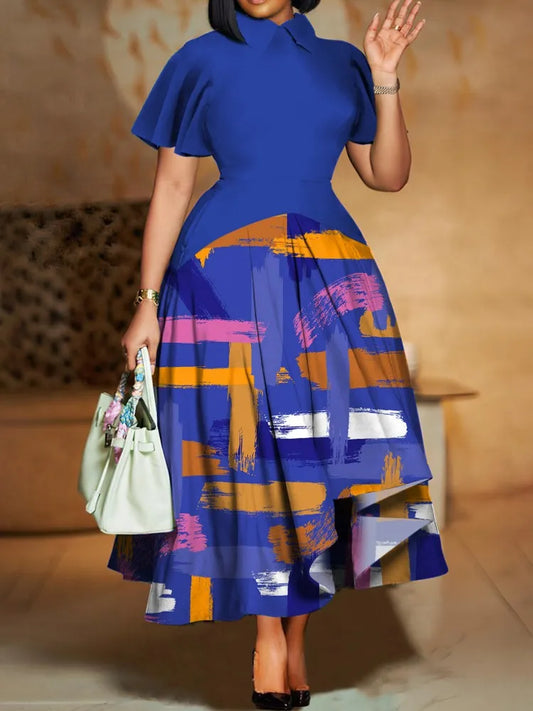 Plus Size Elegant African Dresses For Women Dashiki Summer Maxi Dress Ladies Traditional African Clothing Fairy Long Dress