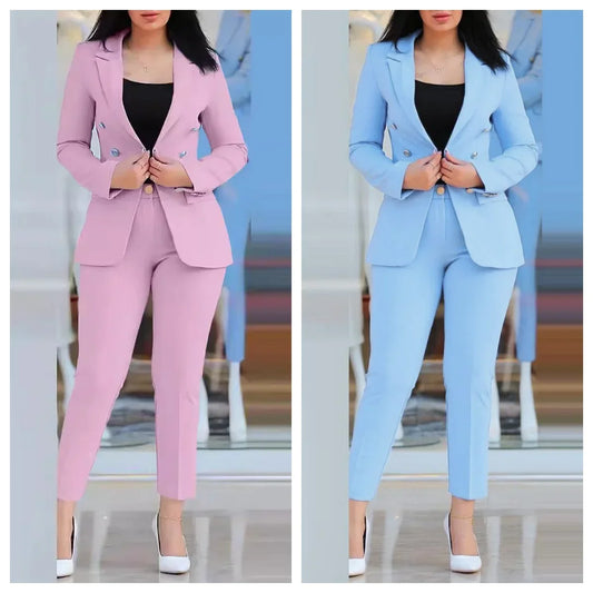 2 Piece Long Sleeve Blazer & Pants Set