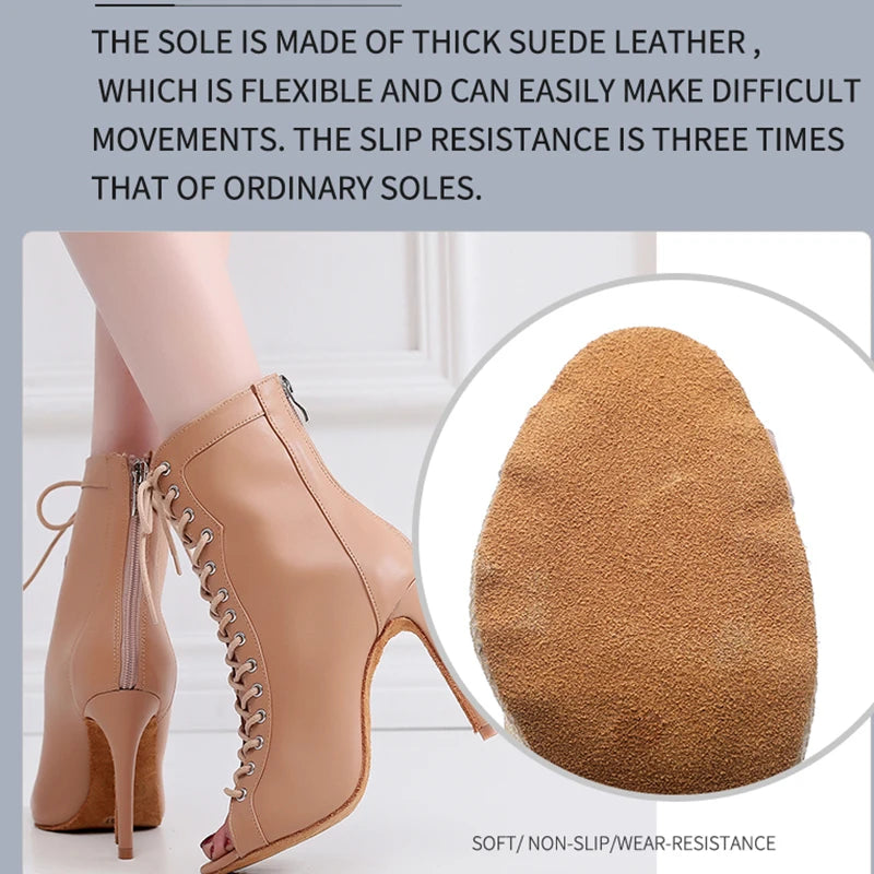 New high heel strap hollowed-out sandals modern dance pole jazz boots indoor