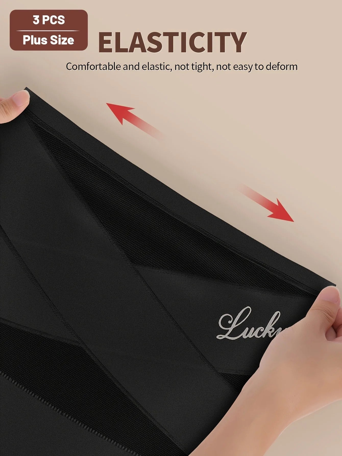 Set of 3 Plus-Size High-Waisted Shaping Panties for Women, Made of Breathable Mesh with Cross-Shaping Design, Seamless, And