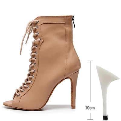 New high heel strap hollowed-out sandals modern dance pole jazz boots indoor