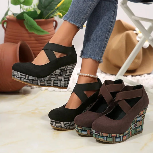 Suede Slope Wedge Heel